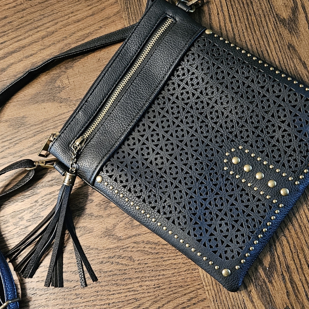 Black Studded Crossbody Bag